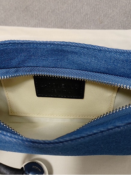 Jacquemus Blue Denim Mini Shoulder Bag With Black Strap — image 6 of 6